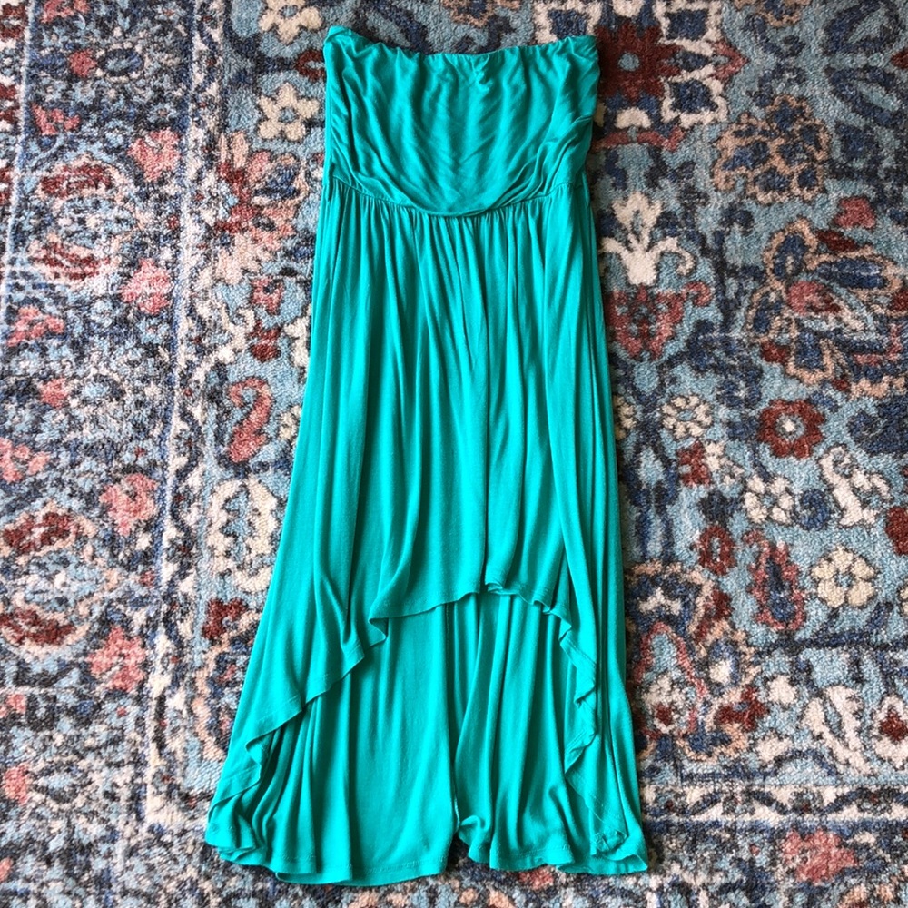 Teal iris dress